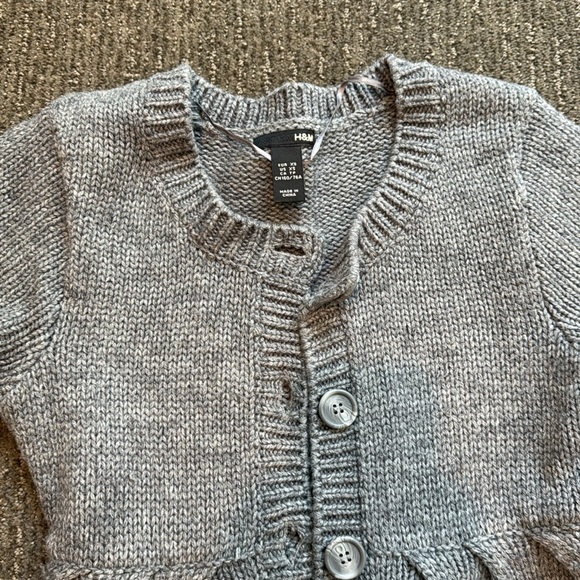 H&M crochet cardigan sweater grey xs - Picture 2 of 7